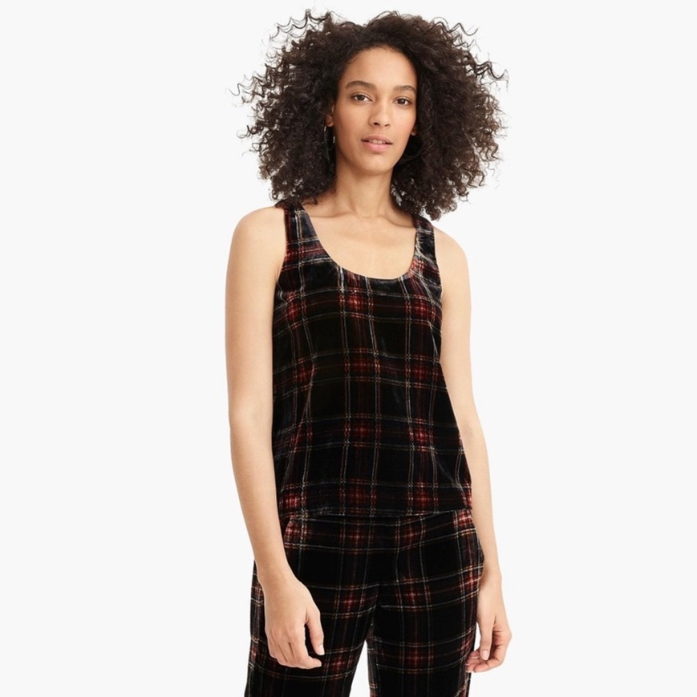 J. Crew Velvet Stewart Tartan Plaid Tank Top